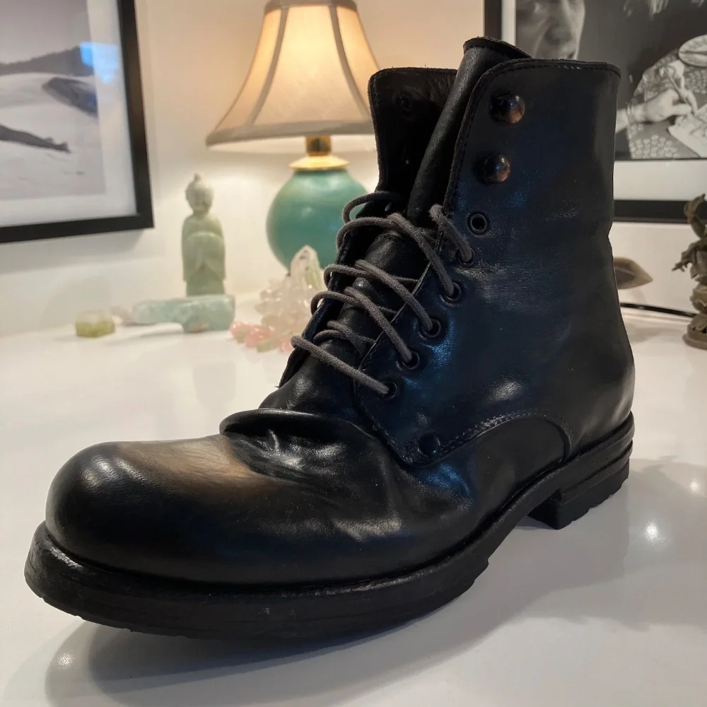 SHOTO Women's Black Italian Lace Up Boots Size eu35/us5 - Picture 8 of 8